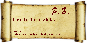 Paulin Bernadett névjegykártya