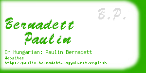 bernadett paulin business card